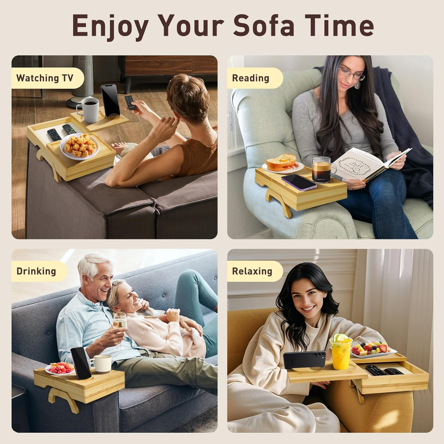 ๐ Ultimate Couch Companion Just Dropped! Clip-On Tray + 360ยฐ Phone Holder + Storage Box ๐ฑ๐