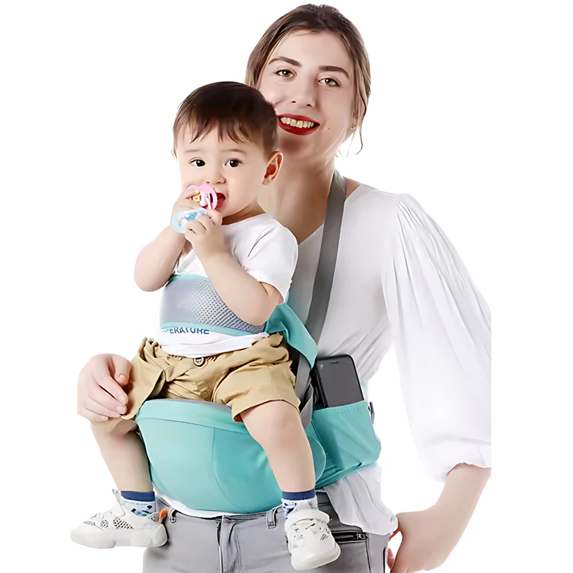 3-in-1 Hip Seat Carrier 👶 - with Detachable Diaper Bag & Storage Pouch