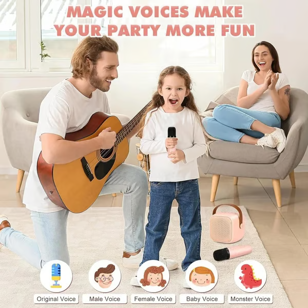 ✨Your Party, Unplugged! 🎤✨Mini Karaoke Machine with Wireless Microphones