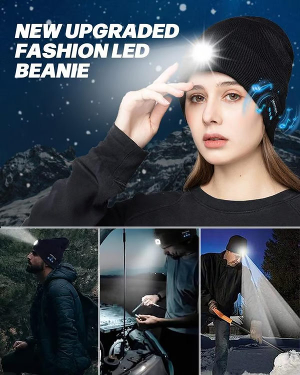 The Ultimate Winter Combo! 🧢✨ Beanie with Built-in LED Light & Bluetooth Music
