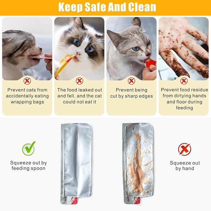 ✨Today's Special 30% Off✨3 Pcs Cat Strip Feeders Spoon